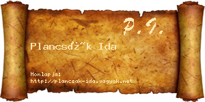 Plancsák Ida névjegykártya