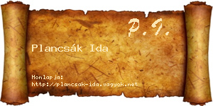 Plancsák Ida névjegykártya